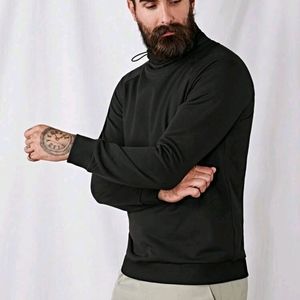 NEW MENS MOCK NECK SWEATER WITH STRING TIES